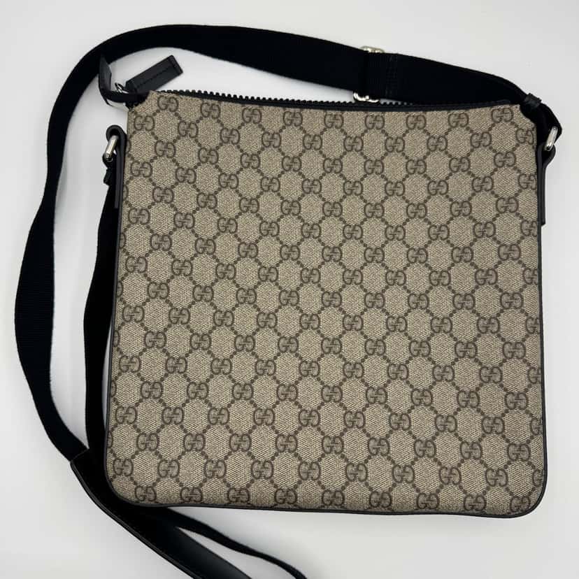 Gucci GG supreme monogram black Camel Leather Very good condition - Back View