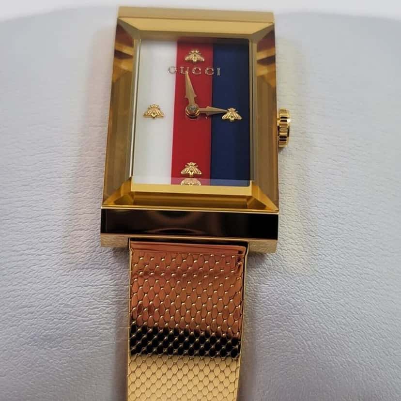 Gucci G-Frame Watch Gold Never worn, with tag - Box View