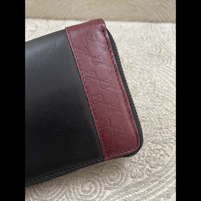 Gucci Micro Guccissima GG Wallet Black Leather Good condition - Model View