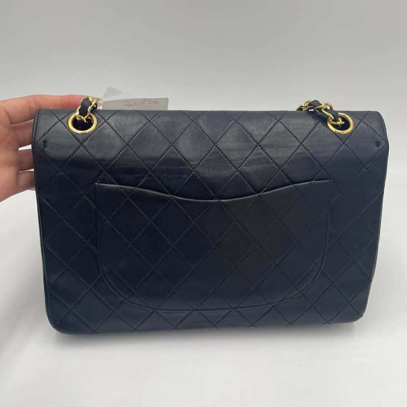 Chanel Classic Double Flap Black Leather Very good condition - Back View