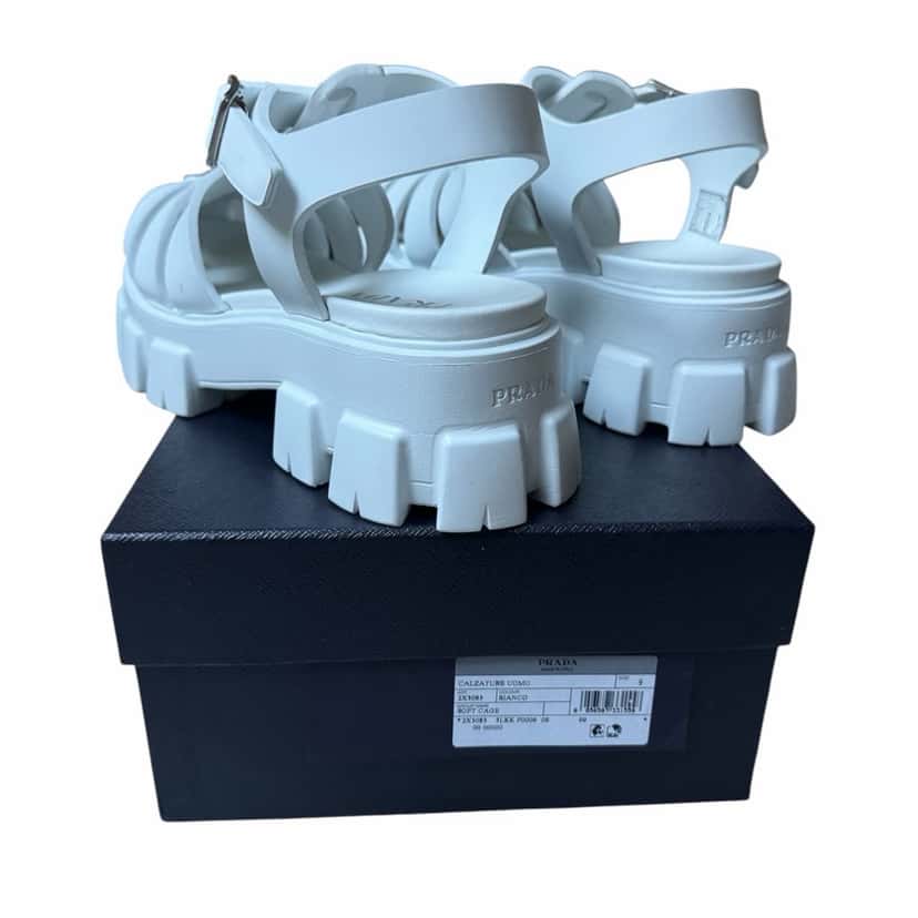 Prada Prada Sandal Monolith White Rubber Never worn, with tag - Box View