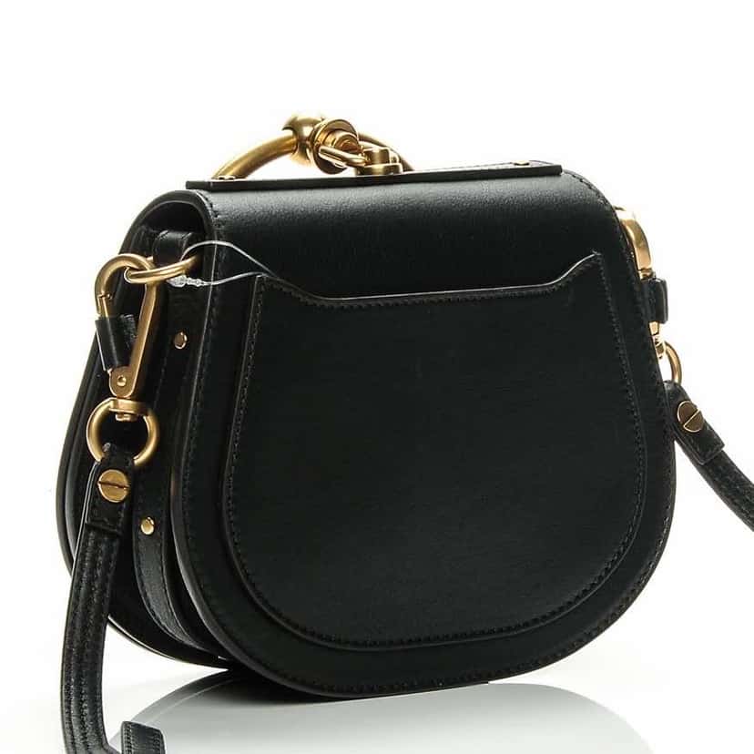 Chloé Nile shoulder bag Black Leather Gold Very good condition - Back View