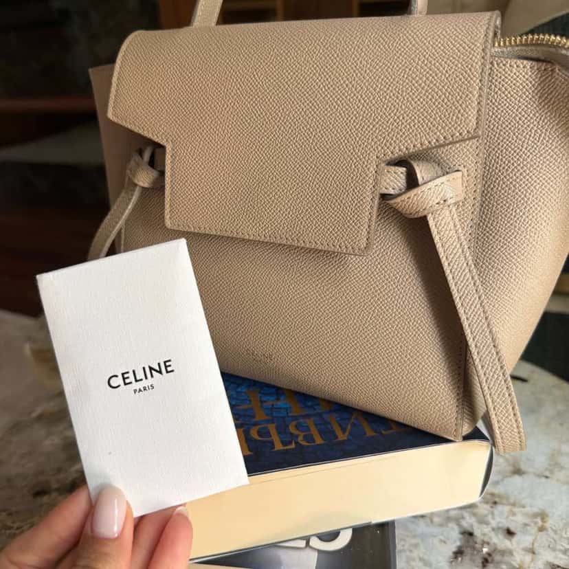 Celine Belt Beige Leather Never worn - Model View