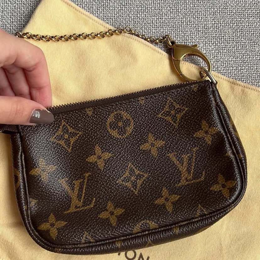 Louis Vuitton Mini Pochette Accessoires Brown Canvas Gold Never worn - Back View