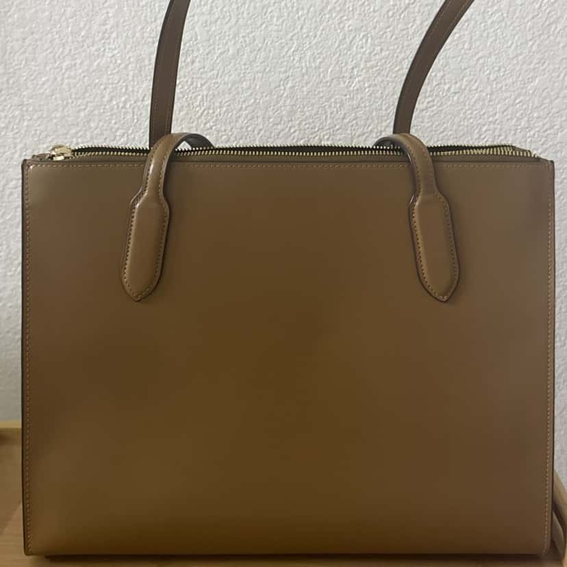 Coach NINA CARRYALL LIGHT SADDLE Brown Leather Very good condition - Back View