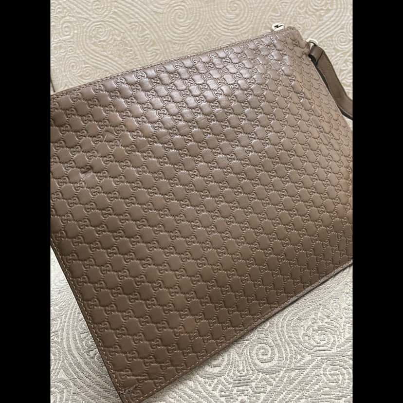 Gucci Microguccissima Brown Leather Clutch Brown Leather Good condition - Inside View