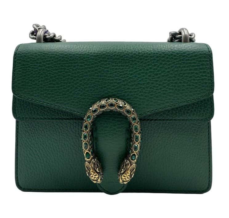 Gucci Dionysus Green Leather Very good condition - Front View