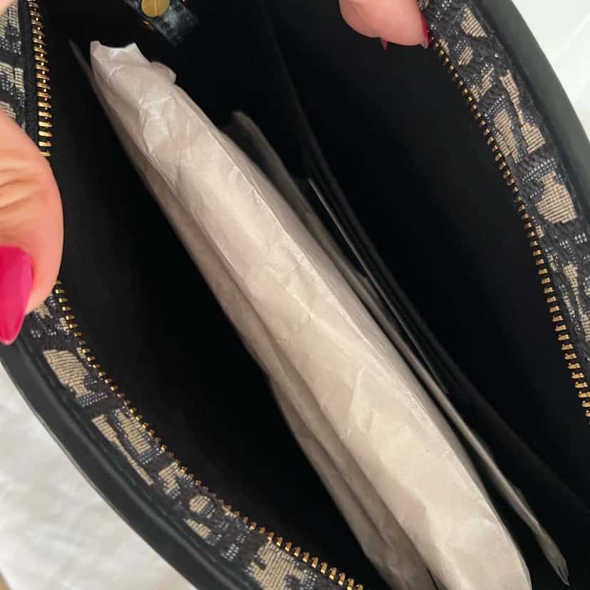 Christian Dior 30 Montaigne Pouch Navy Jacquard Never worn, with tag - Inside View