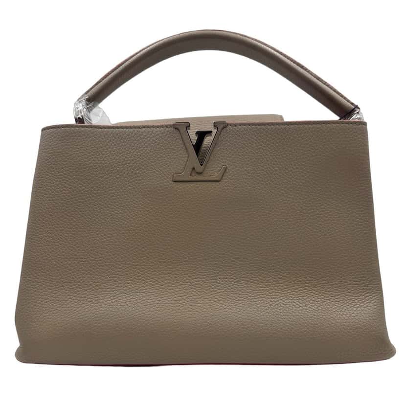 Louis Vuitton Capucines Grey Leather Good condition - Front View