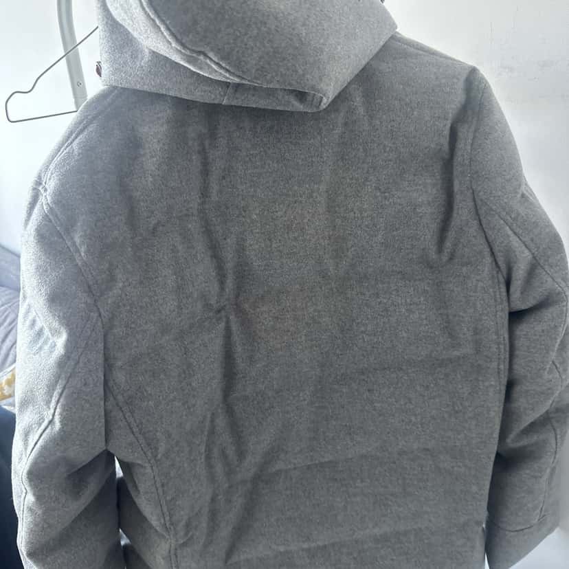 Brunello Cucinelli Grey Padded Wool Puffer Grey Wool Very good condition - Back View