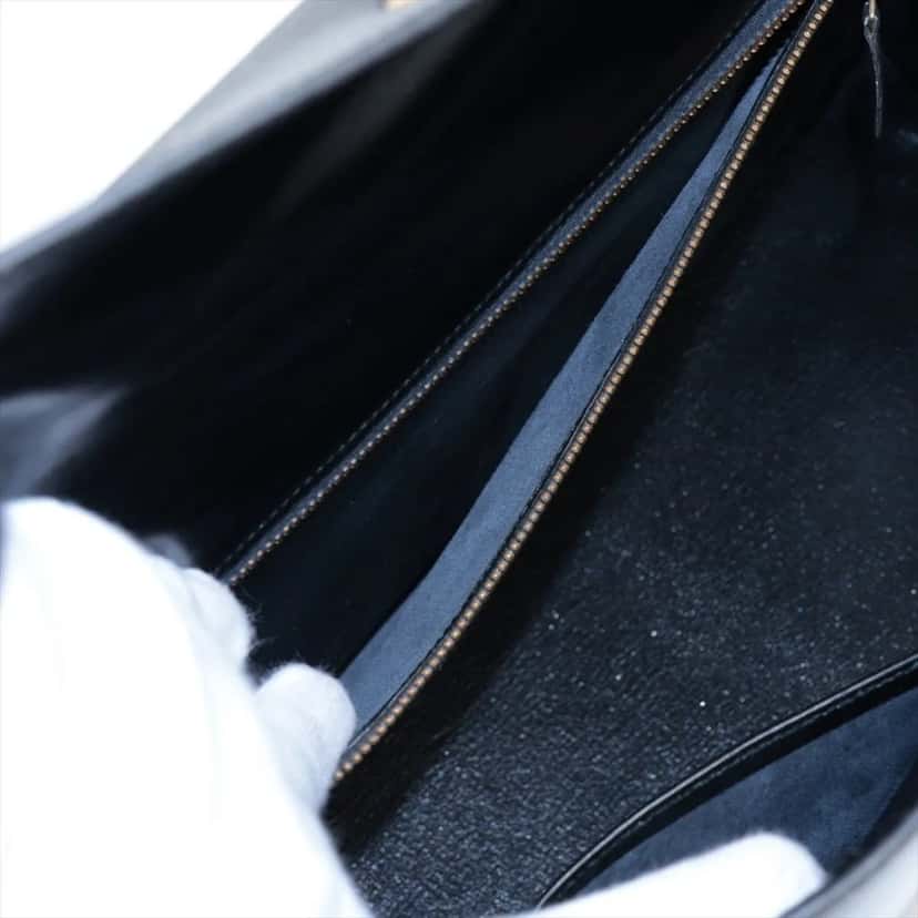Hermès Kelly 32 Sellier Black Black Leather Good condition - Model View