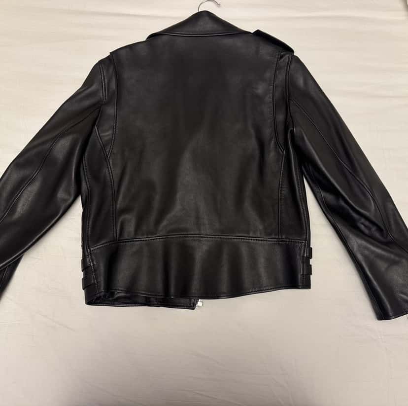 Gucci women's leather jacket Black Leather Very good condition - Back View