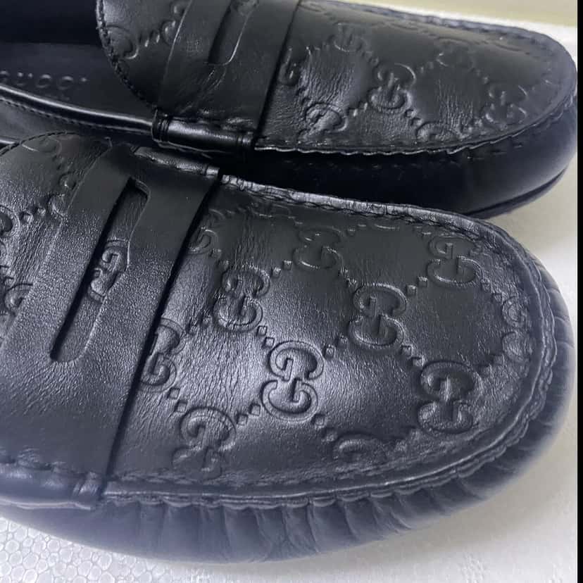 Gucci Driver Loafers GG 7.5 Black Never worn - Inside View