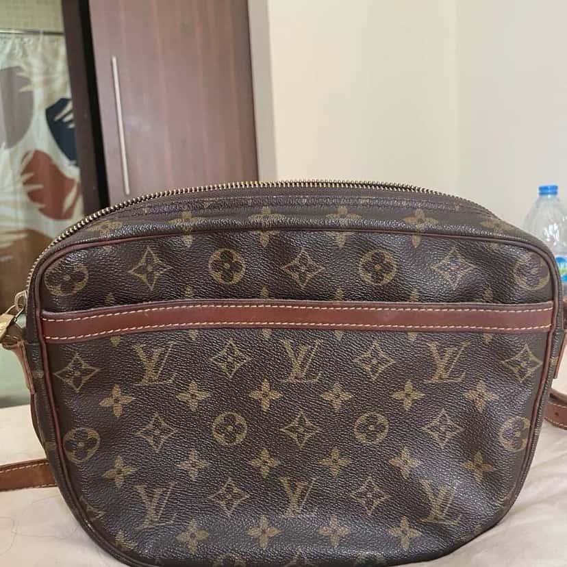 Louis Vuitton Jeune Fille MM Brown Canvas Leather Fair condition - Back View