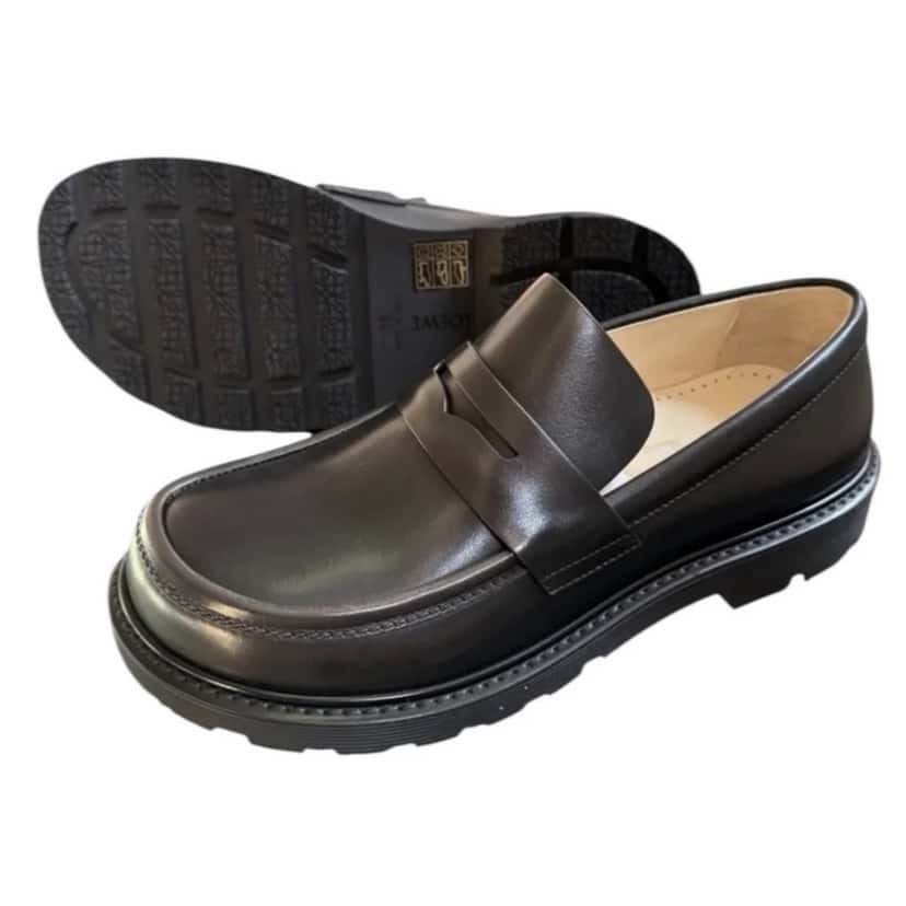 Loewe Loewe Loafers Black Leather Never worn, with tag - Back View
