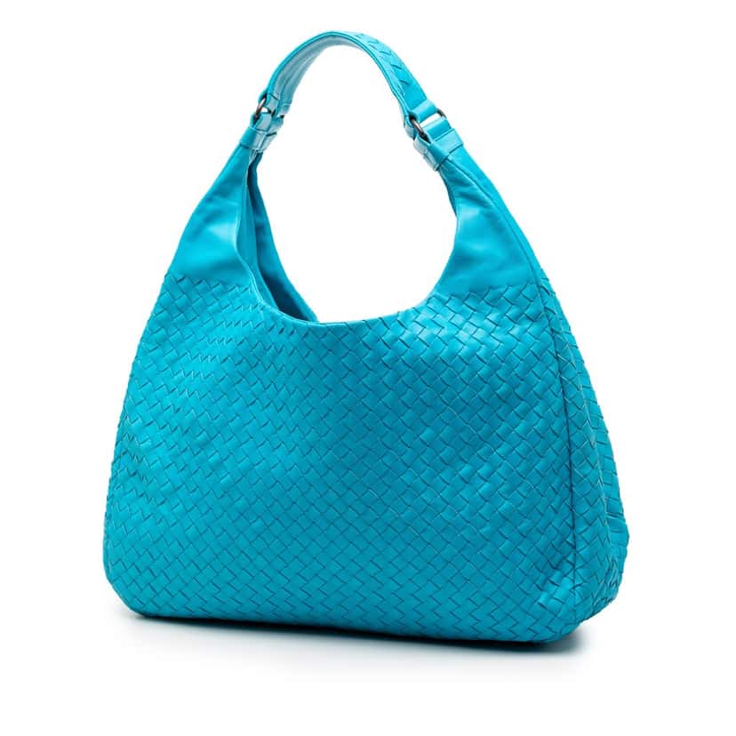 Bottega Veneta Large Nappa Intrecciato Campana Hobo Blue Leather Very good condition - Back View
