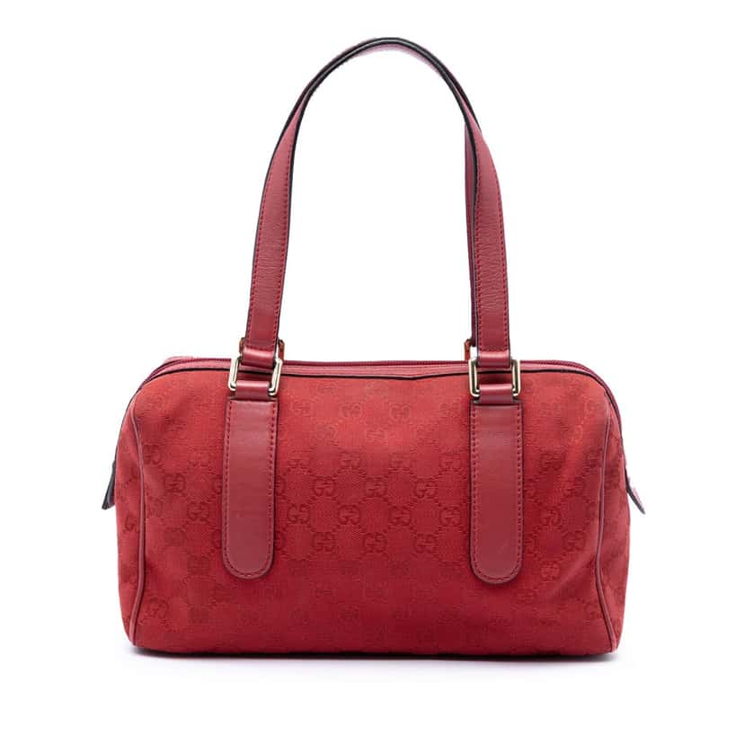 Gucci GG Canvas Boston Bag Red Very good condition - Front View