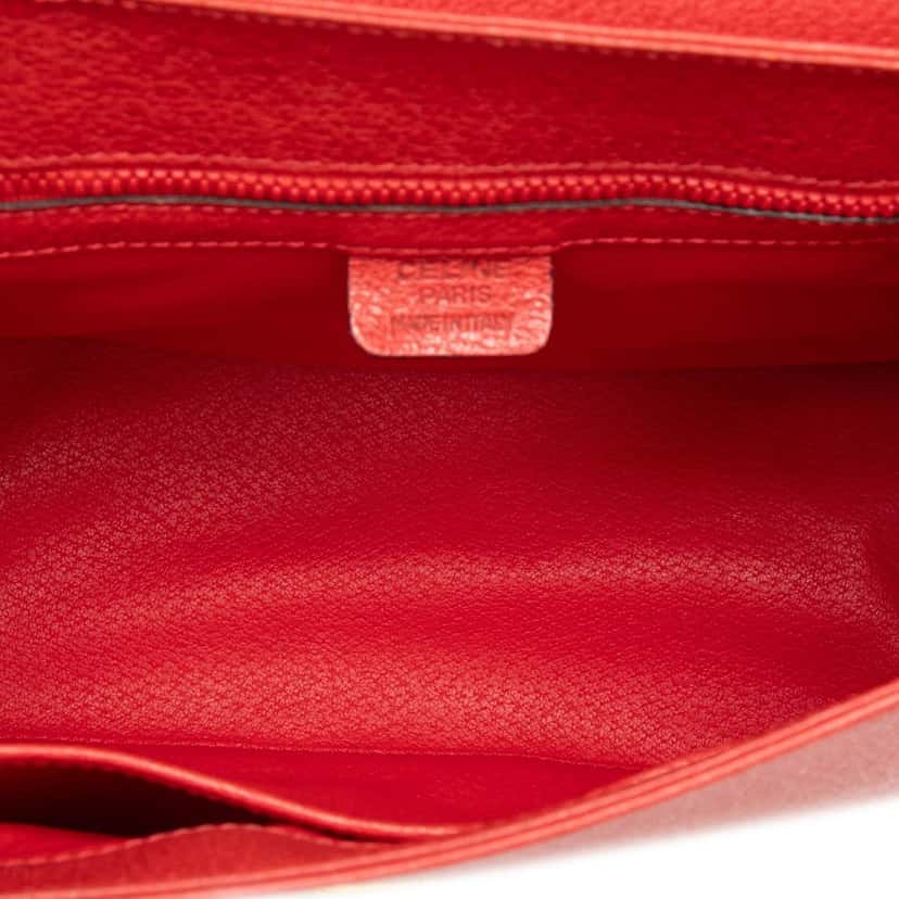 Celine Leather 16 Turn Lock Top Handle Bag Red Leather Very good condition - Model View