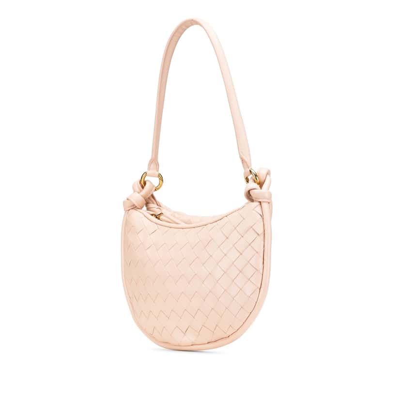 Bottega Veneta Small Nappa Intrecciato Gemelli Hobo Pink Leather Very good condition - Back View