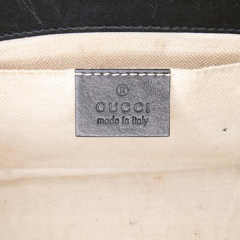Gucci Small Guccissima Emily Shoulder Bag Black Leather Very good condition - Box View