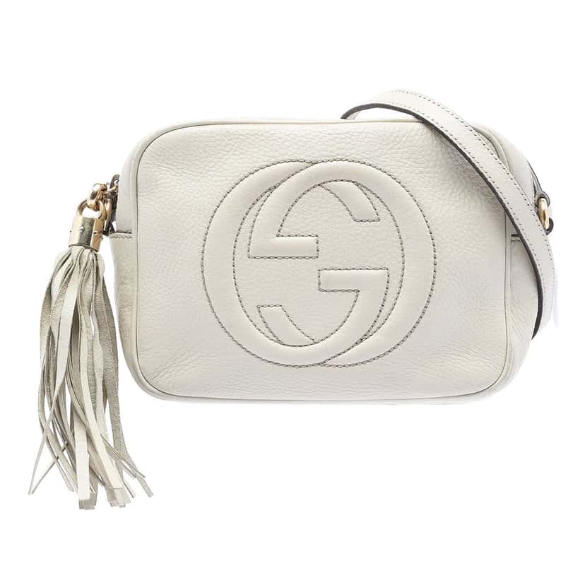 Gucci Leather Soho Disco Crossbody White Leather Very good condition - Front View