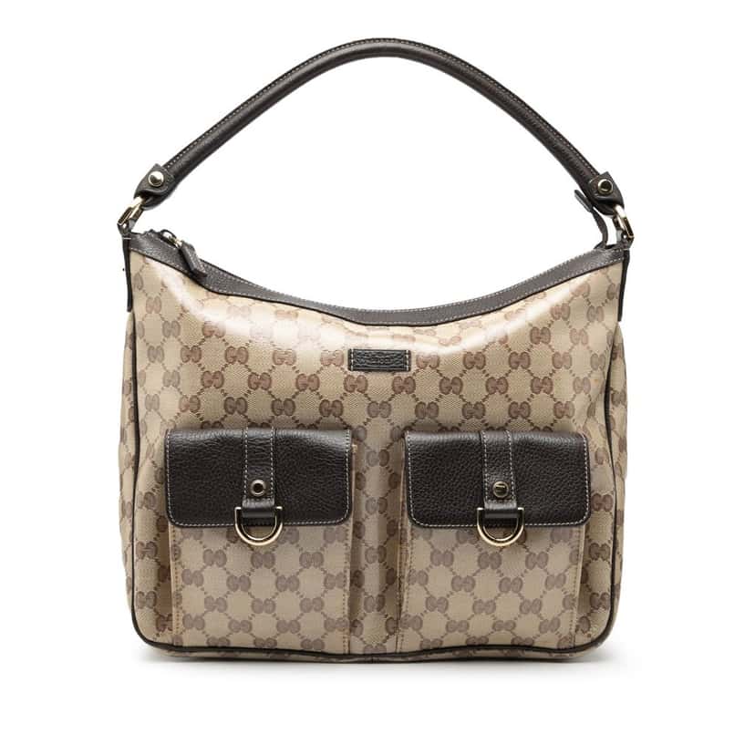 Gucci GG Crystal Abbey D Ring Handbag Beige Very good condition - Front View