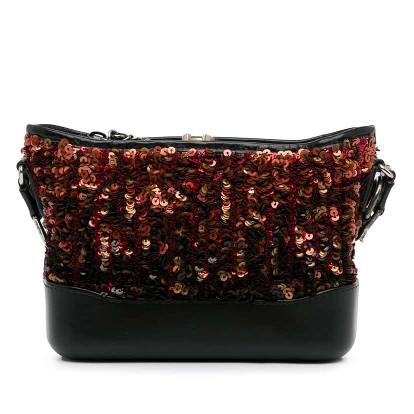Chanel Small Sequin Gabrielle Crossbody Brown Leather Very good condition - Model View