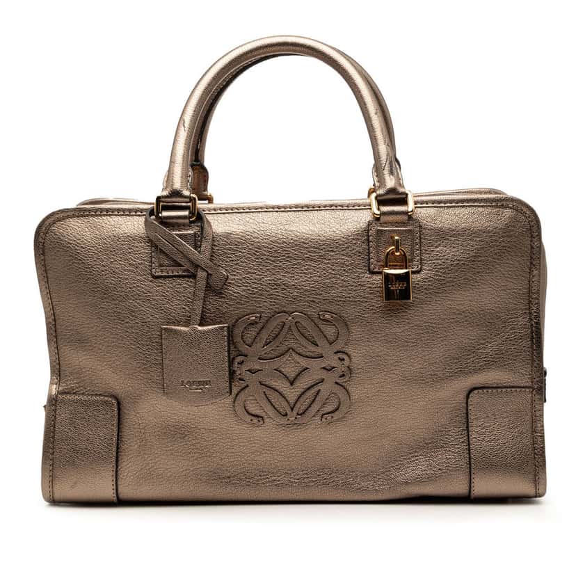 LOEWE Metallic Goatskin Amazona 36 Gold Leather Very good condition - Front View