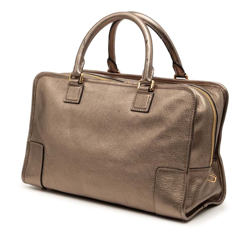 LOEWE Metallic Goatskin Amazona 36 Gold Leather Very good condition - Back View