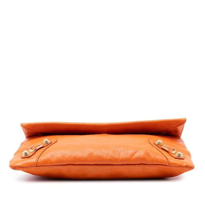 Balenciaga Lambskin Motocross Giant 12 Envelope Clutch Orange Leather Very good condition - Inside View