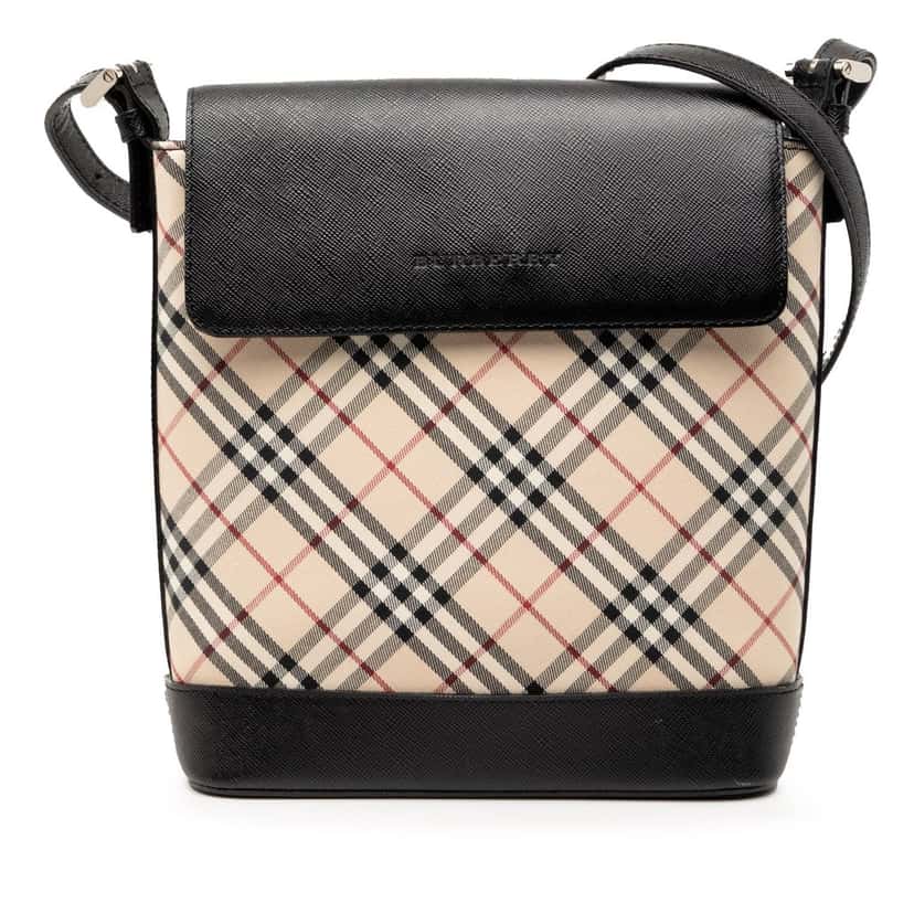 Burberry Nova Check Canvas Crossbody Beige Very good condition - Front View