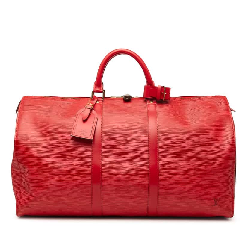 Louis Vuitton Epi Keepall 50 Red Leather Good condition - Front View