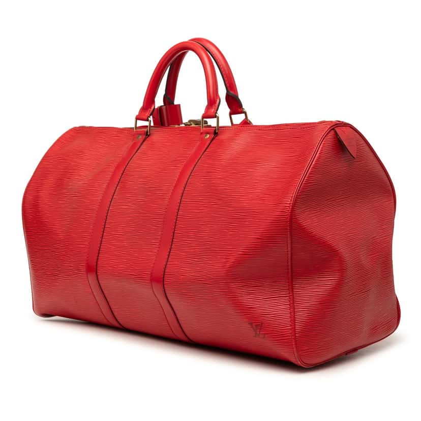 Louis Vuitton Epi Keepall 50 Red Leather Good condition - Back View