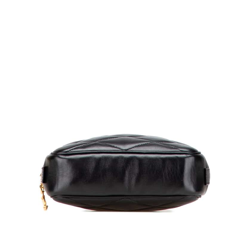 Saint Laurent Quilted Lambskin Lolita Cosmetics Pouch Black Leather Very good condition - Inside View