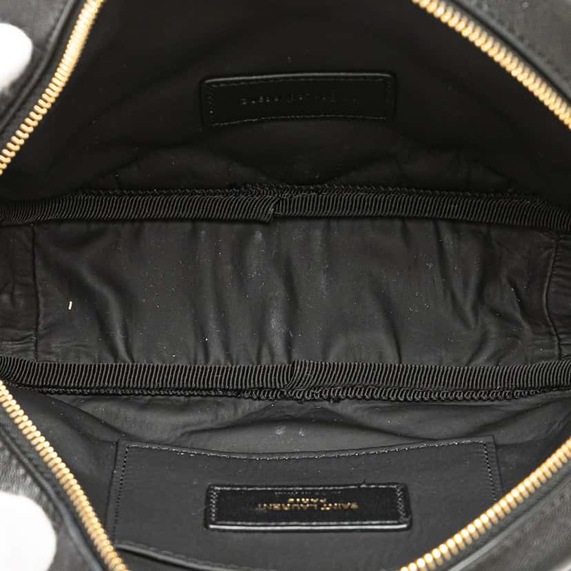 Saint Laurent Quilted Lambskin Lolita Cosmetics Pouch Black Leather Very good condition - Model View