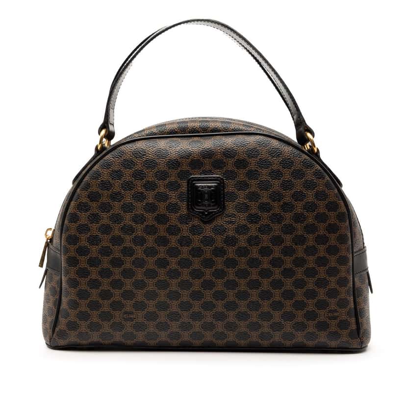 Celine Macadam Coated Canvas Dome Handbag Brown Very good condition - Front View