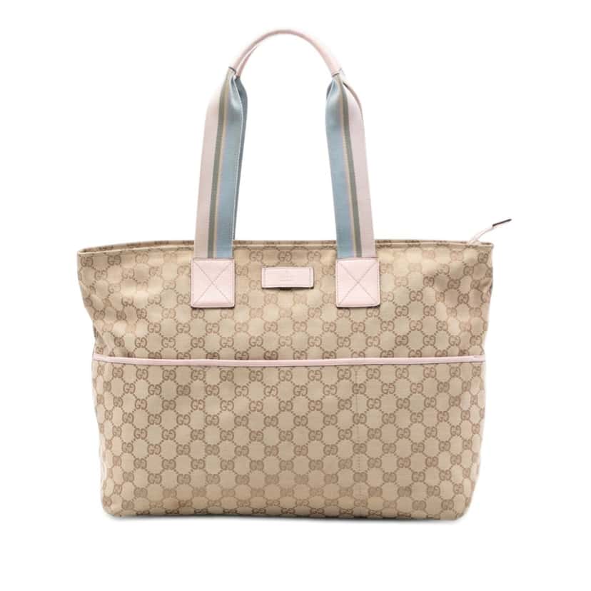 Gucci GG Canvas Web Tote Beige Very good condition - Front View