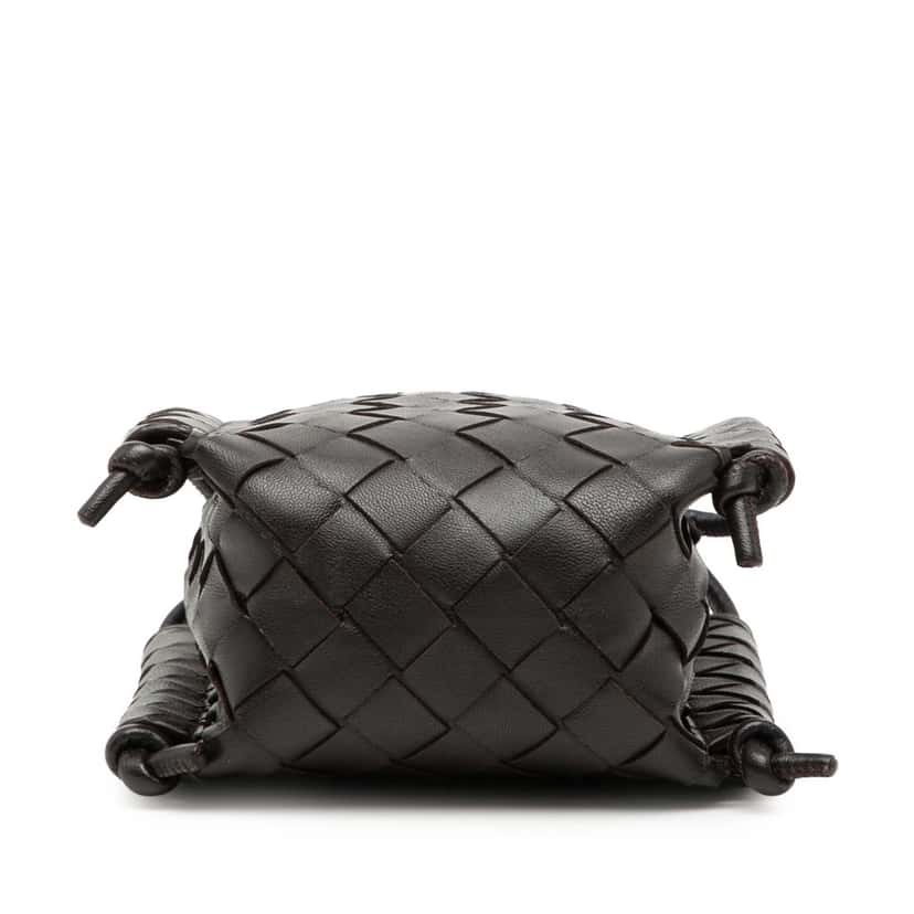 Bottega Veneta Mini Nappa Intrecciato The Knot Crossbody Brown Leather Very good condition - Inside View