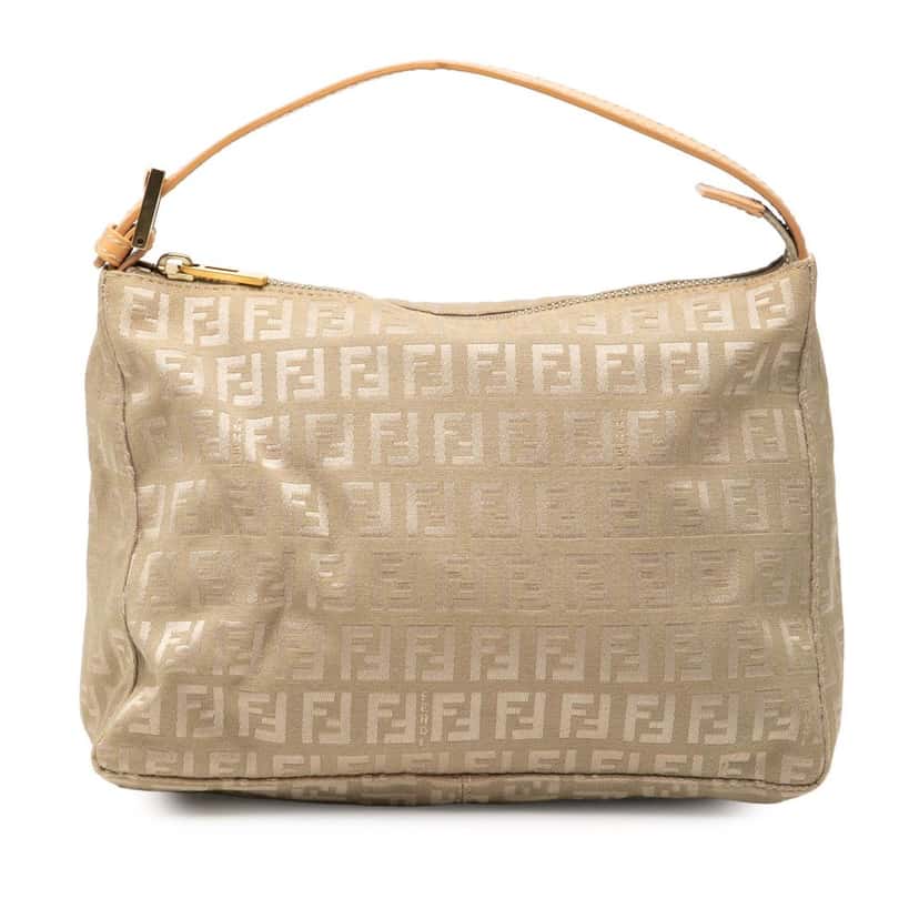 Fendi Zucchino Canvas Handbag Beige Very good condition - Front View