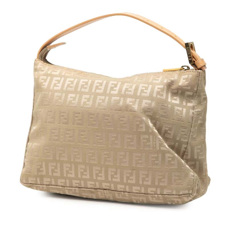 Fendi Zucchino Canvas Handbag Beige Very good condition - Back View