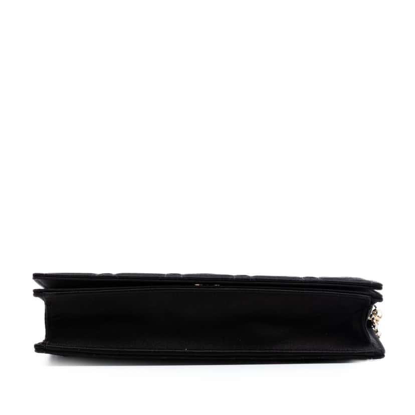 Dior Satin Cannage Lady Dior Wallet on Chain Black Very good condition - Inside View