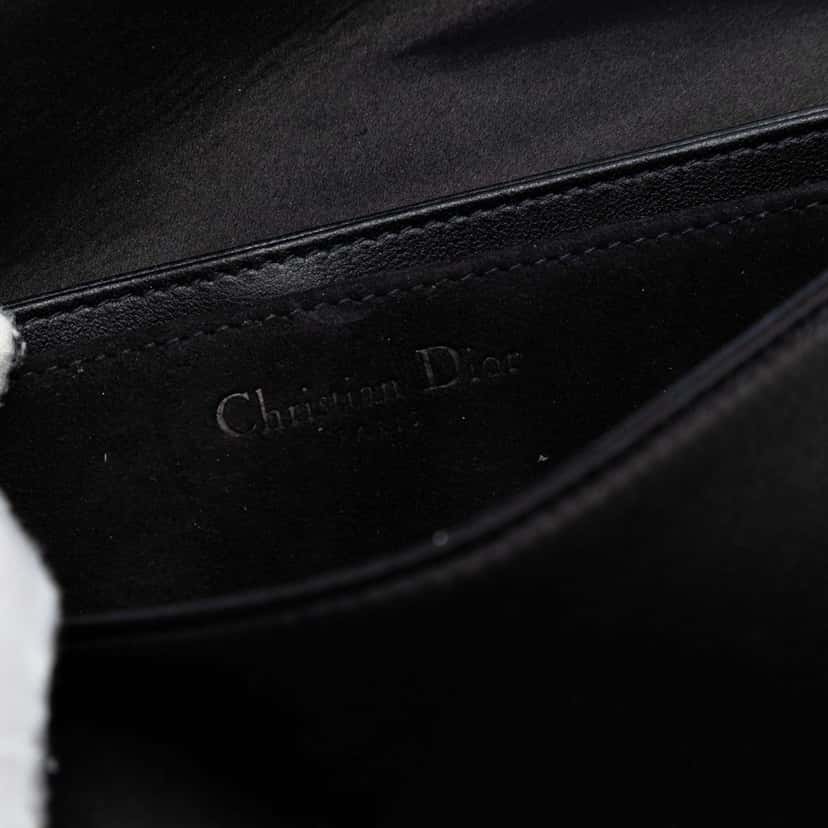 Dior Satin Cannage Lady Dior Wallet on Chain Black Very good condition - Box View