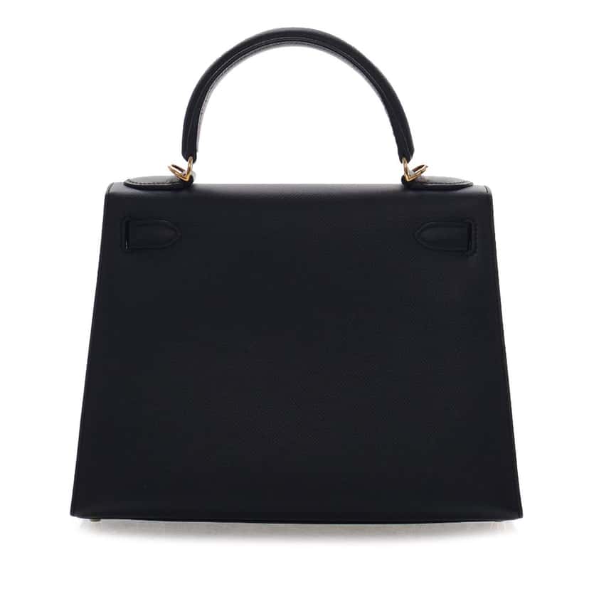 Hermès Epsom Kelly II Sellier 28 Black Leather Very good condition - Back View