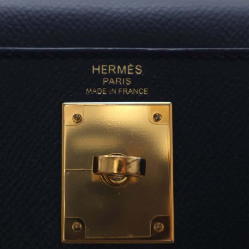 Hermès Epsom Kelly II Sellier 28 Black Leather Very good condition - Box View