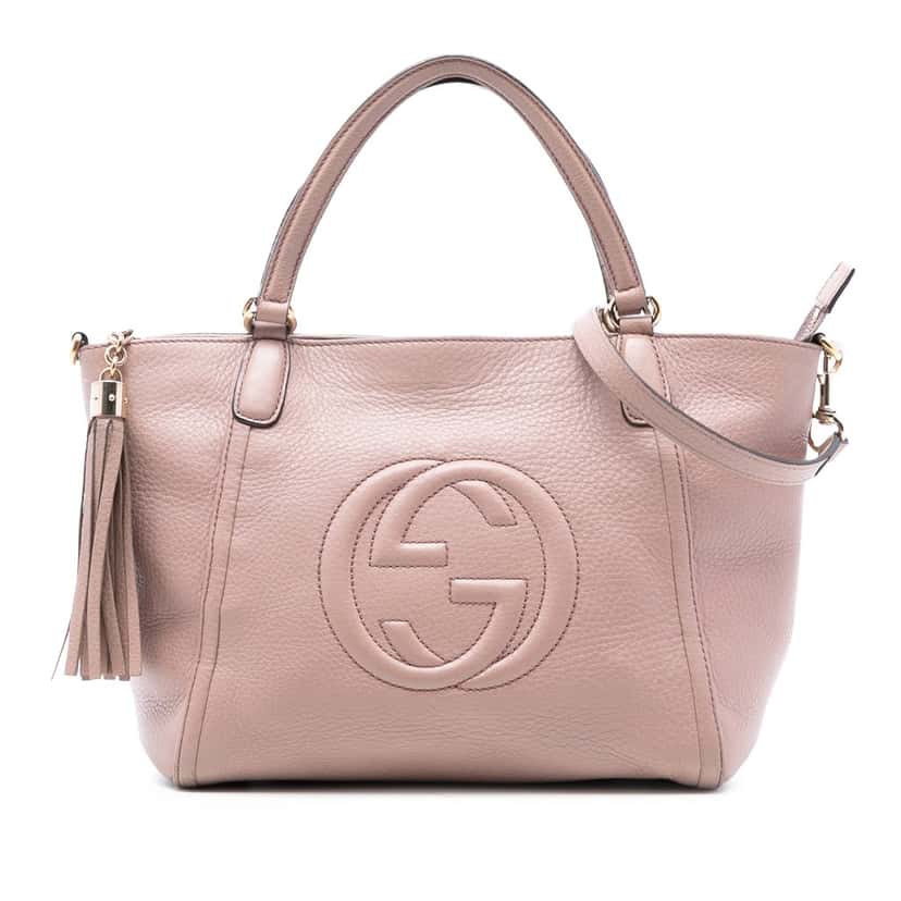 Gucci Small Calfskin Soho Cellarius Satchel Pink Leather Very good condition - Front View