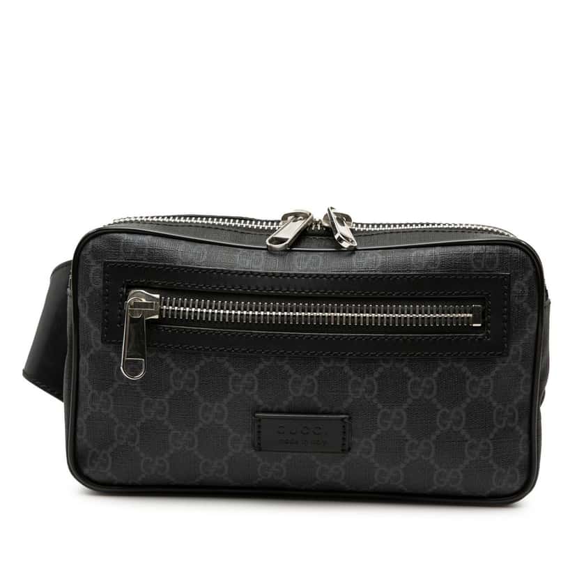 Gucci Small GG Supreme Web Belt Bag Black Very good condition - Front View