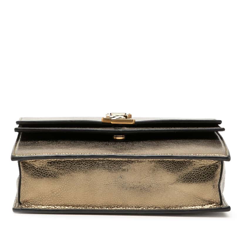 Saint Laurent Medium Metallic Leather Monogram Sulpice Crossbody Brown Leather Very good condition - Inside View