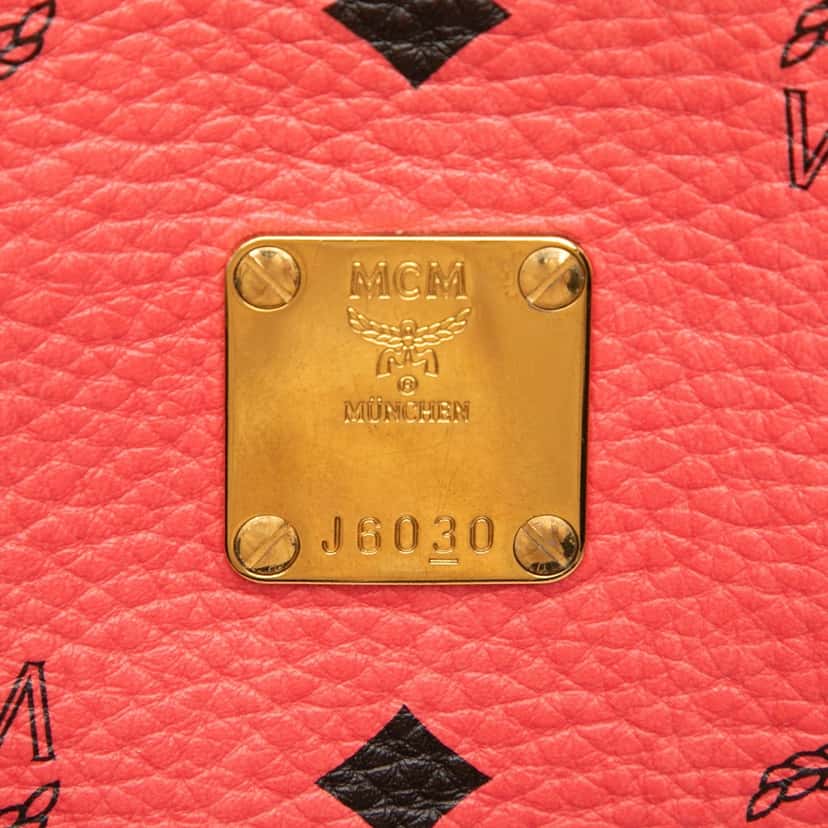 MCM Small Visetos Coated Canvas Stark Backpack Red Very good condition - Box View