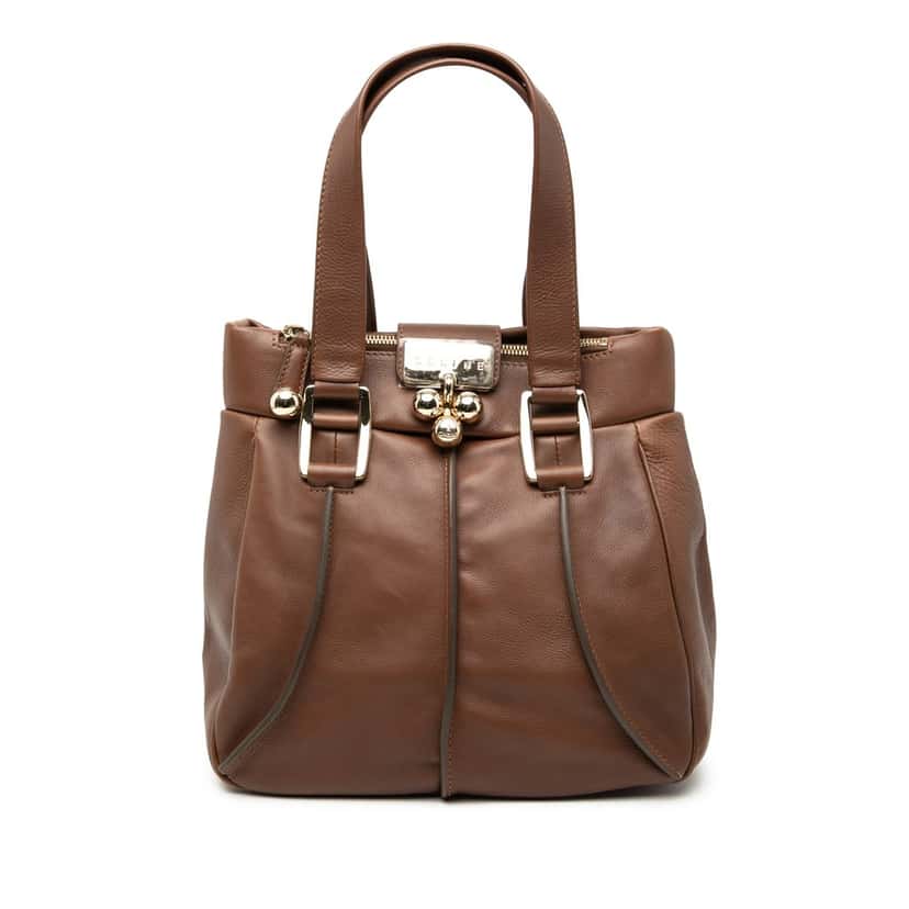 Celine Leather Handbag Brown Leather Very good condition - Front View