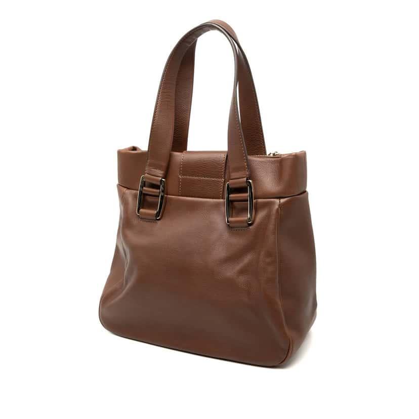 Celine Leather Handbag Brown Leather Very good condition - Back View